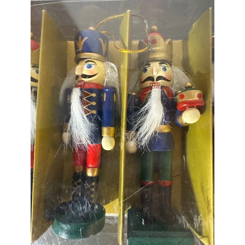 Lucerne North America Wooden Nutcracker Ornaments Set of 6 Christmas Decor 5in